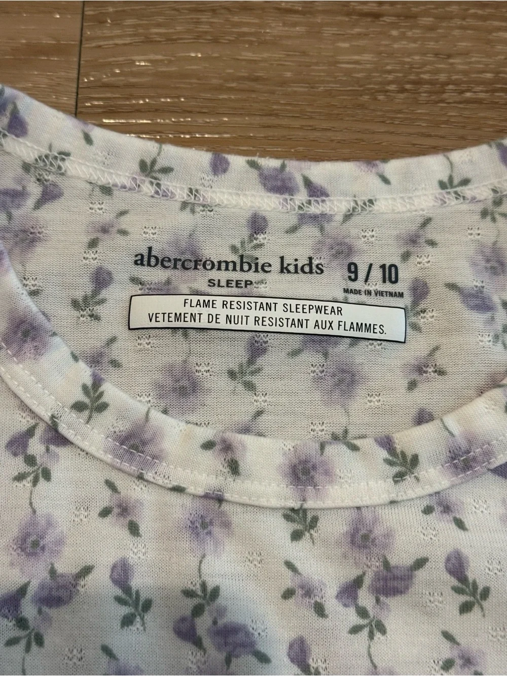 Abercrombie Kids Girls 2 Pc Pajama Set Floral Purple Sleepwear Size 9/10